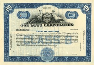 Joe Lowe Corporation - Specimen Stock Certificate